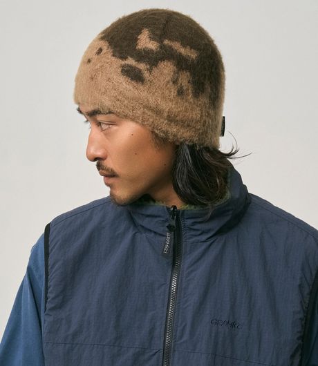 Gramicci Mohair Splatter Beanie Taupe Splatter