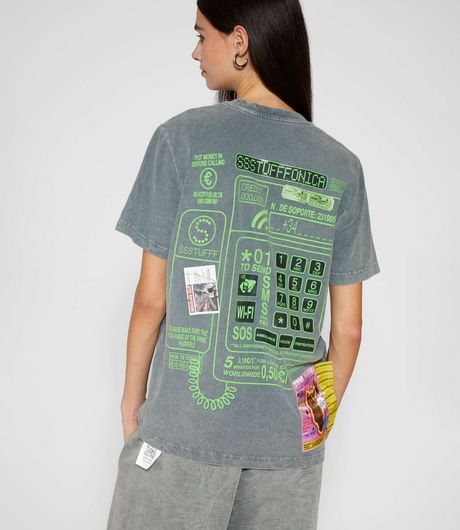 SSSTUFFF Telephone Booth Tee Vintage Grey