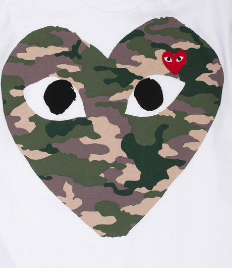 Comme des Garçons Play Heart Tee White/Camo
