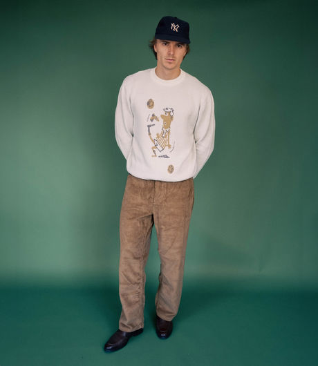 The Loose Company Football Knitted Sweater Beige