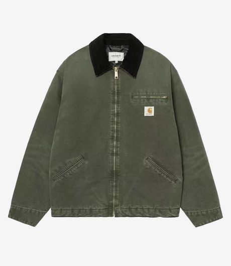 Carhartt WIP OG Detroit Jacket Dearborn Canvas Olive/Black Stone washed