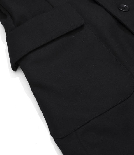 MKI Miyuki-Zoku Peak Lapel Single Overcoat Black