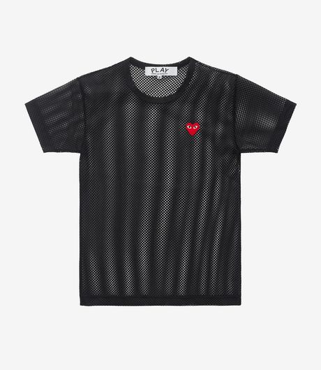 Comme des Garçons Play Heart Logo Mesh T-SHirt Black