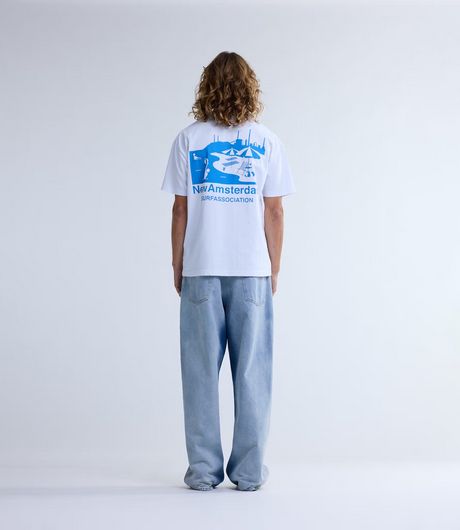 New Amsterdam Surf Association Beach Sign Tee White