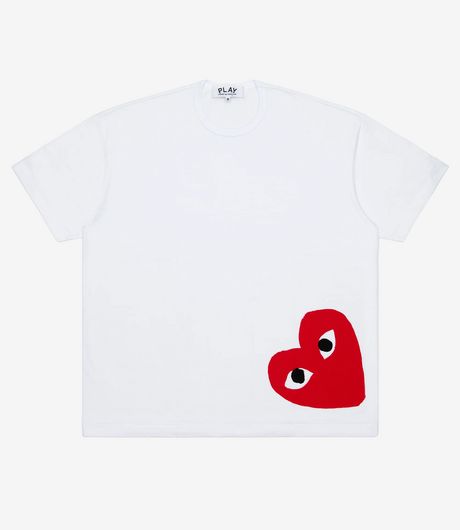 Comme des Garçons Play Oversized Red Heart  T-Shirt White