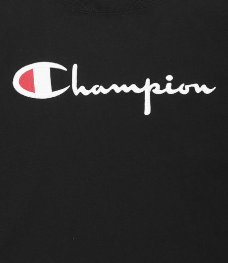 Champion Reverse Weave Woman Script Logo Crewneck Croptop Black