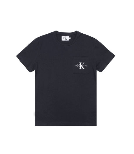Calvin Klein Jeans Monogram Front Logo  Slim T-Shirt Black