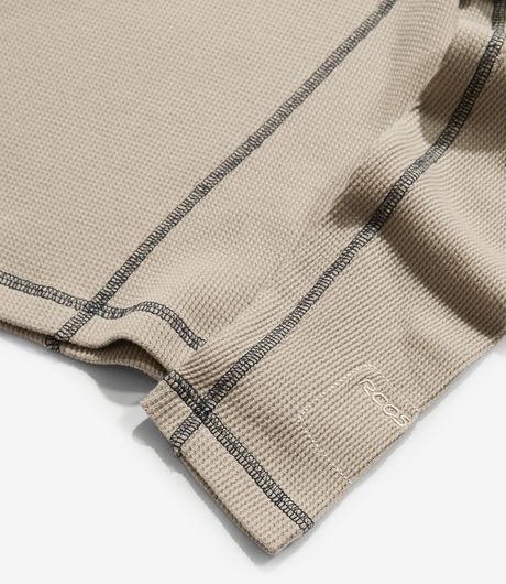 Reese Cooper Outdoor Supply Paneled Thermal Long Sleeve Waffle Knit Sand
