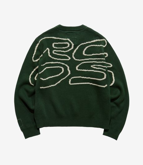 Reese Cooper Outdoor Supply Stack Logo Knit Sweater Cotton Knit Forest