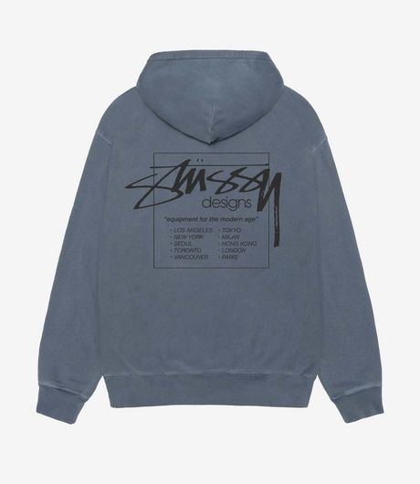 Stussy Modern Age Pig. Dyed Zip Hood Navy