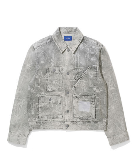 Rassvet Printed Denim Jacket Light Grey