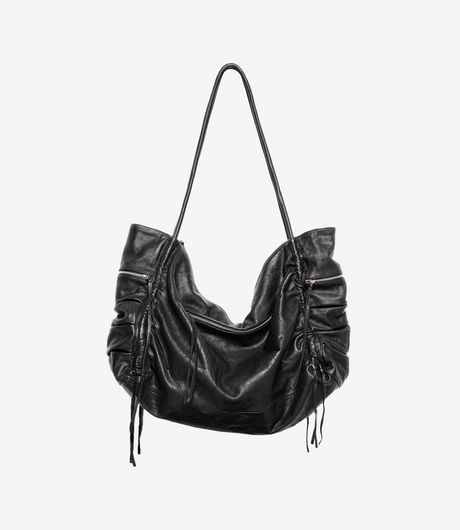 Racer Worldwide Oversized Carryall Leather Bag Black