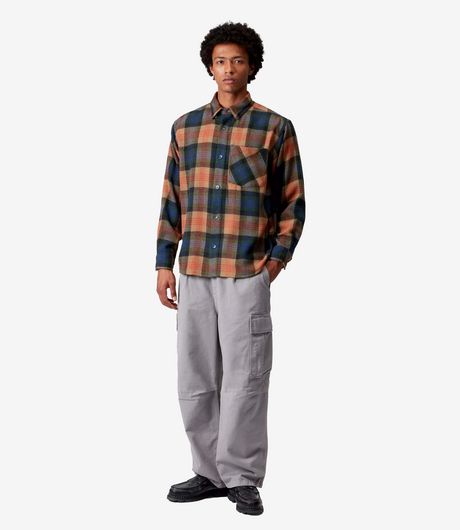 Carhartt WIP L/S Dern Shirt Cotton Herringbone Dern Check Sycamore Tree