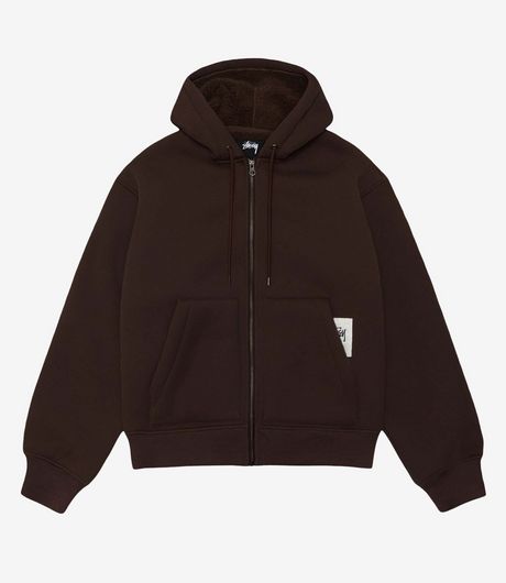 Stussy Bonded Sherpa Lined Hood Brown