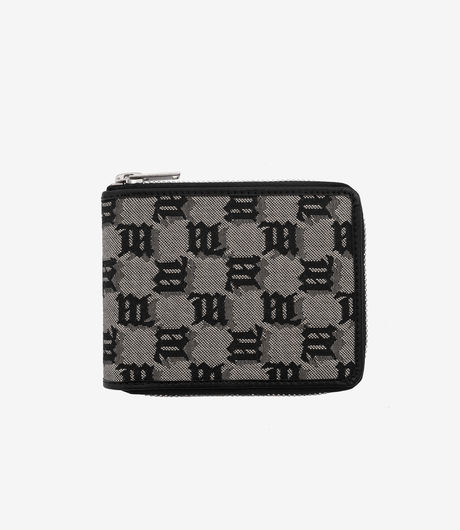 MISBHV Jacquard Monogram Zipped Wallet Silver/Black