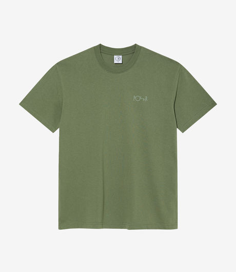 Polar Skate Co Stroke Logo Contrast Tee Moss Green