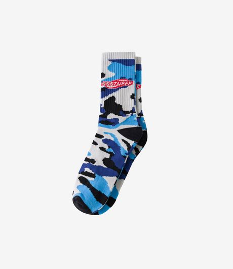 SSSTUFFF Camo Socks Blue