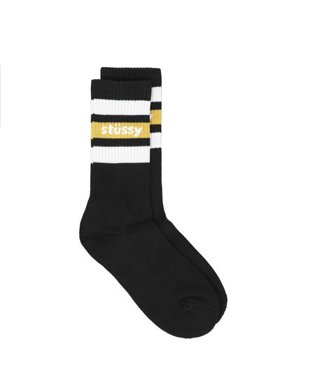 Stussy Stripe Crew Socks Black