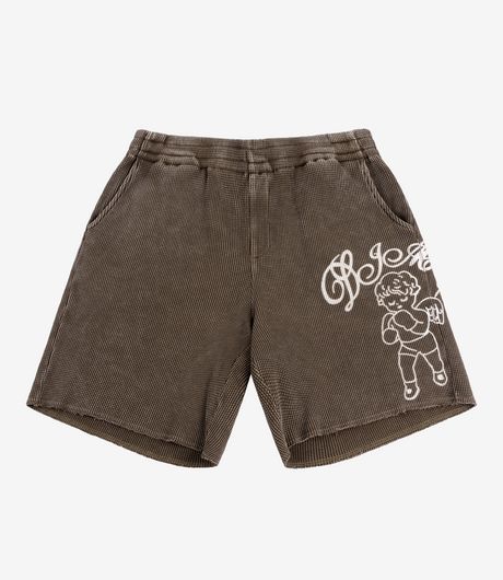 【DIME】 Fighter Waffle Shorts - Teal Washed Dime Fighter Waffle Shorts Washed Teal - RUKUS