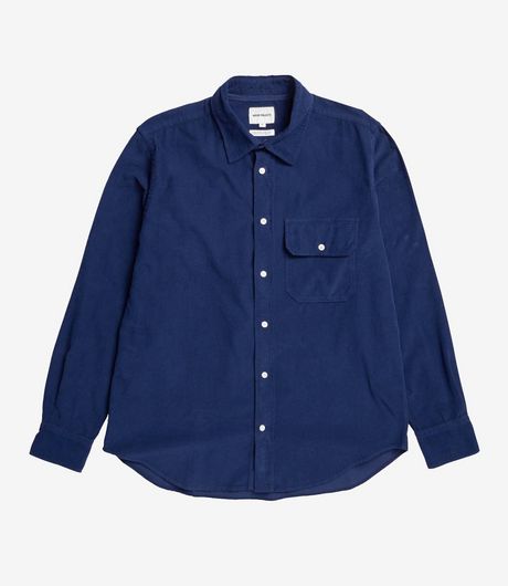 Norse Projects Algot Relaxed Micro Cord Shirt Dark Navy