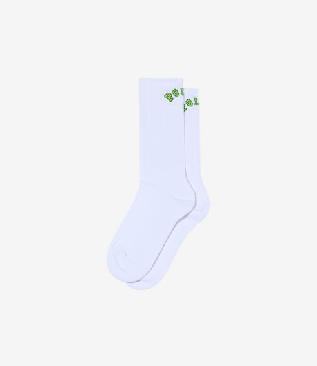 Polar Skate Co College Large Rib Socks White
