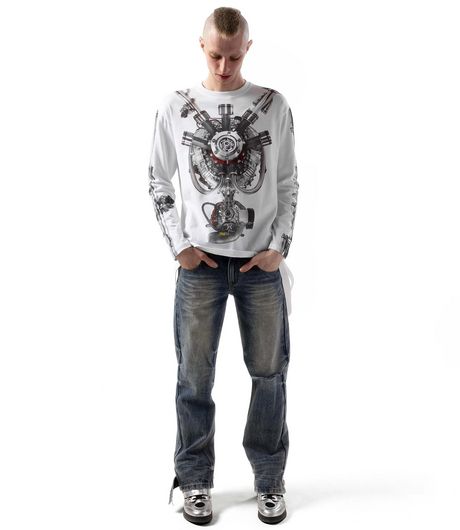 Racer Worldwide Engine Long Sleeve White