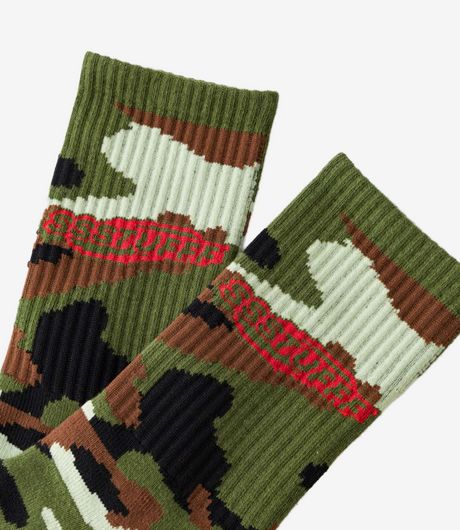 SSSTUFFF Camo Socks Green