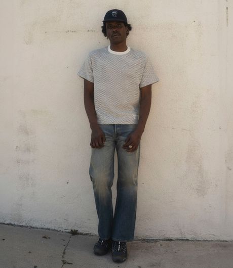 Brain Dead Jacquard Broken Stripe T-Shirt Grey 