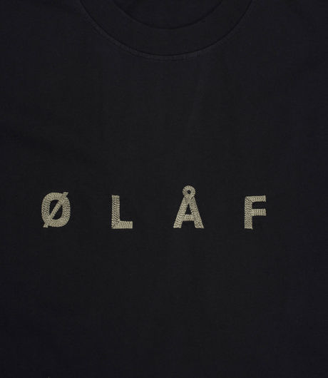 Olaf Hussein ØLÅF Chain Stitch Tee Black/Faded Green