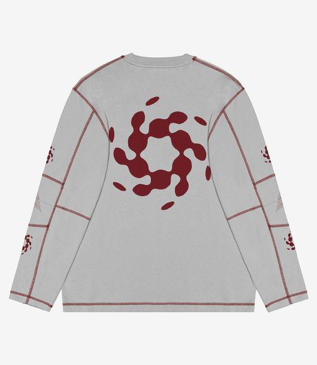 ROA Info Stitch Organic Long Sleeve Light Grey