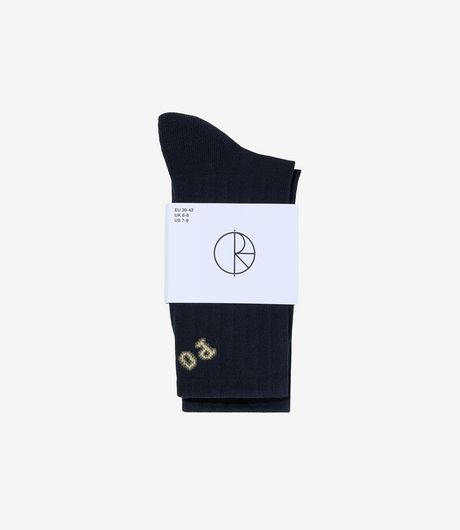 Polar Skate Co College Large Rib Socks Dark Navy