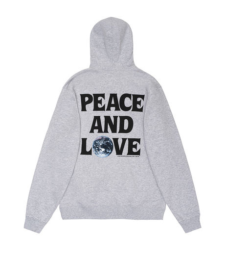 Stussy Peace & Love Hood Ash Heather