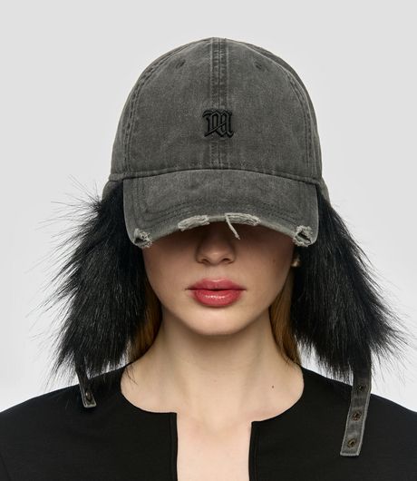 MISBHV Sankt Moritz Fur Cap Washed Black