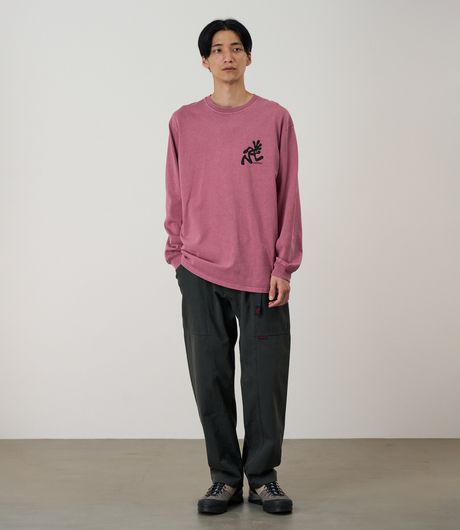 Gramicci Running Man L/S Tee Pigment Dyed Red Pigment