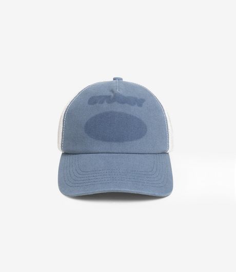 Stussy Hc Ghost Logo Trucker Blue