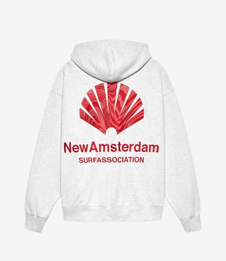 New Amsterdam Surf Association Logo Hoodie Ash/Poppy Red