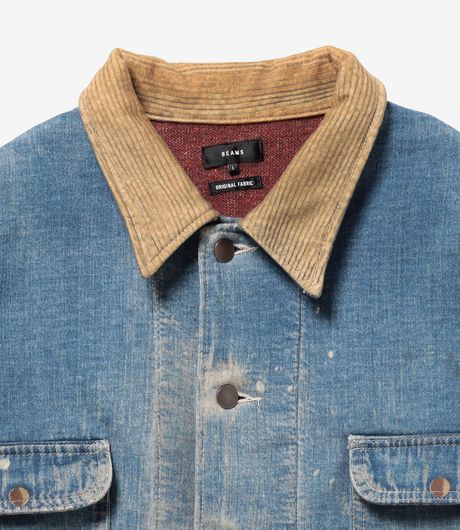 BEAMS Mock Print Coverall Indigo