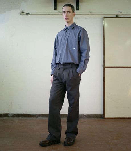 GR10K 10005 Replicated Pleated Pants Charcoal