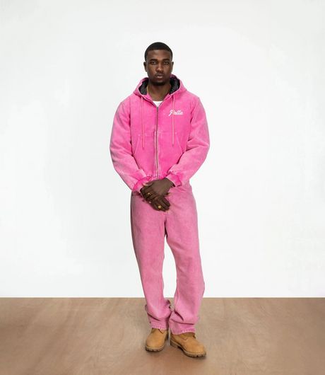Patta Peace Canvas Hooded Jacket Fuchsia Purple