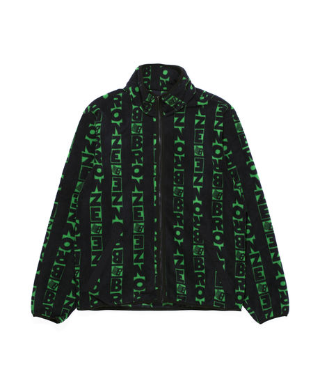 Bronze 56K Vertical Full Zip Fleece Jacket Black/Green