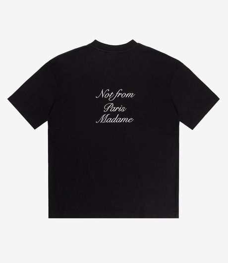 Drôle de Monsieur Le T-Shirt Slogan Cursive Black