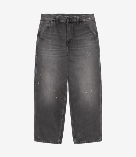 Carhartt WIP OG Single Knee Pant Smith Denim Black Destroy Wash Splatter