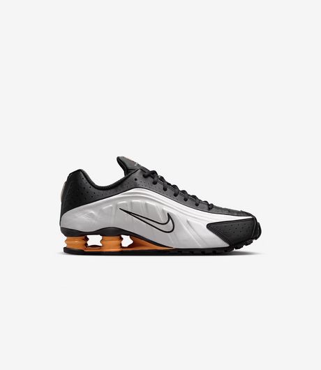 Nike Shox R4 Black/Bright Mandarin/Metallic Silver/Vast Grey