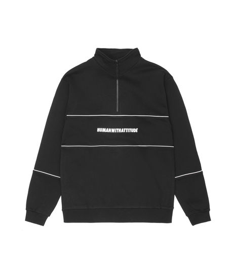 Human With Attitude Reflexion Quarter Zip Sweat Black/3M