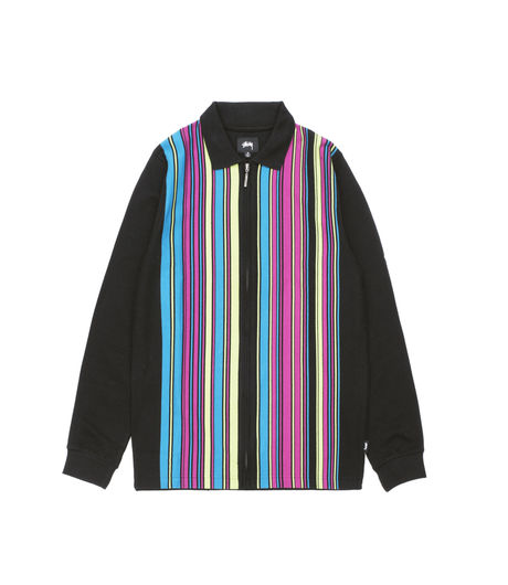 Stussy Simon LS Zip Polo Black