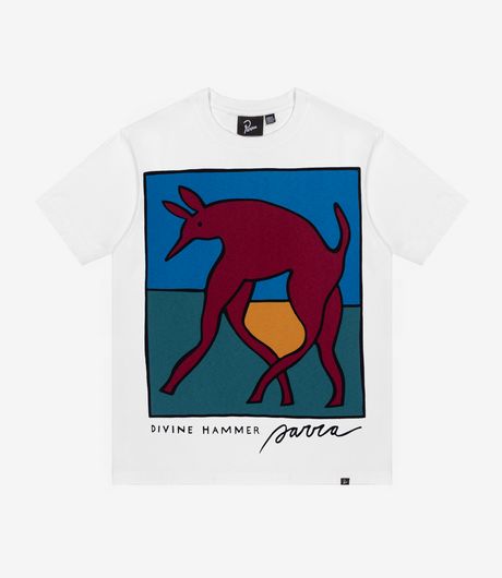 by Parra Bear Dog Hammer T-Shirt White