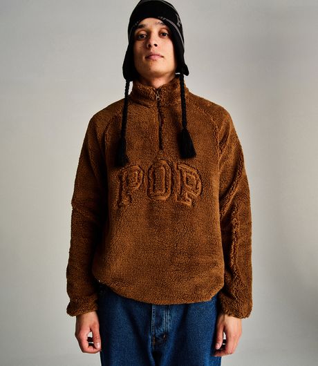 POP Trading Company Halfzip Polar Fleece Sweat Bison