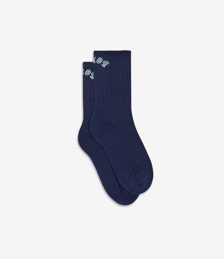 Polar Skate Co College Logo Socks Dark Blue
