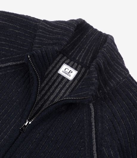 C.P. Company Knitwear Cardigan Fleece Knit Dark Shadow