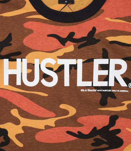 40's & Shorties x Hustler Logo Tee Camo Orange
